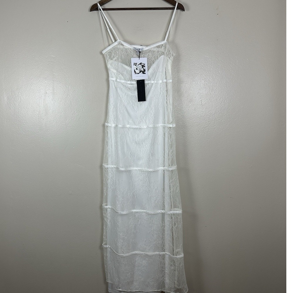 Gianni Bini x‎ Caelynn Bell Women's 6 Maxi Tiered Lace 2 Piece Dress Slip NEW